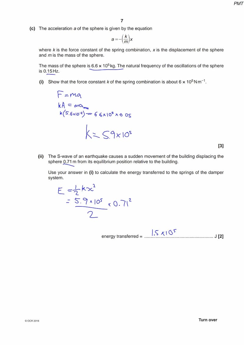 6905 1970 4
OCR
Oxford Cambridge and RSA
A Level Physics A
H556/03 Unified physics
Thursday 14 June 2018 - Morning
Time allowed: 1 hour 30 m