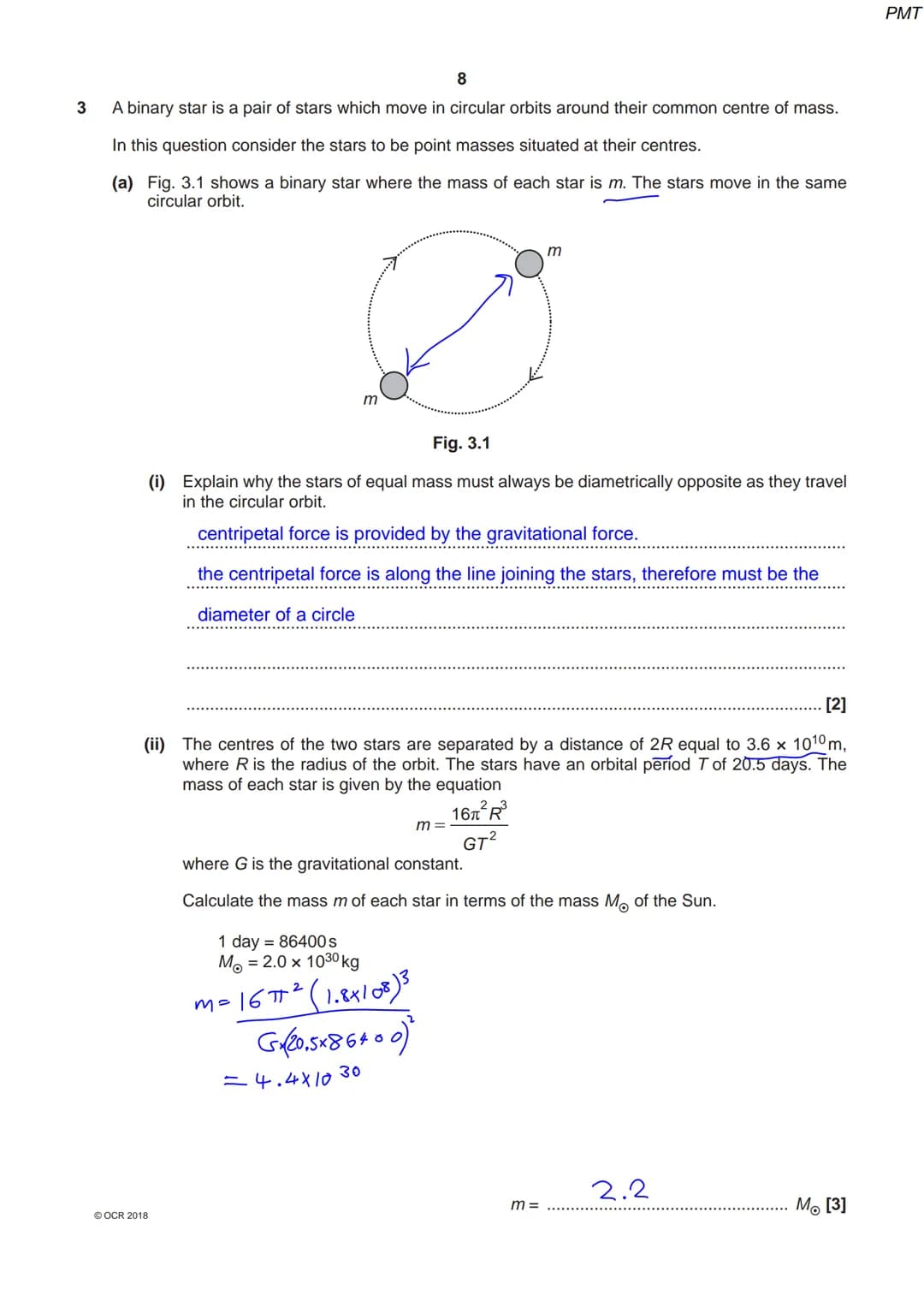6905 1970 4
OCR
Oxford Cambridge and RSA
A Level Physics A
H556/03 Unified physics
Thursday 14 June 2018 - Morning
Time allowed: 1 hour 30 m