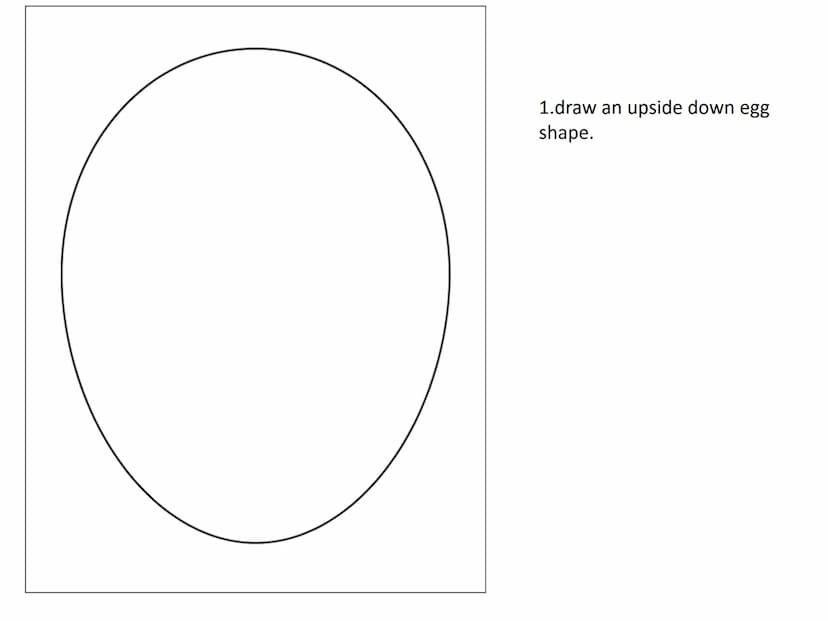 Drawing a human face
Practise exercises for you to do at
home 1.draw an upside down egg
shape. 2. Divide the face into quarters
3. Divide th
