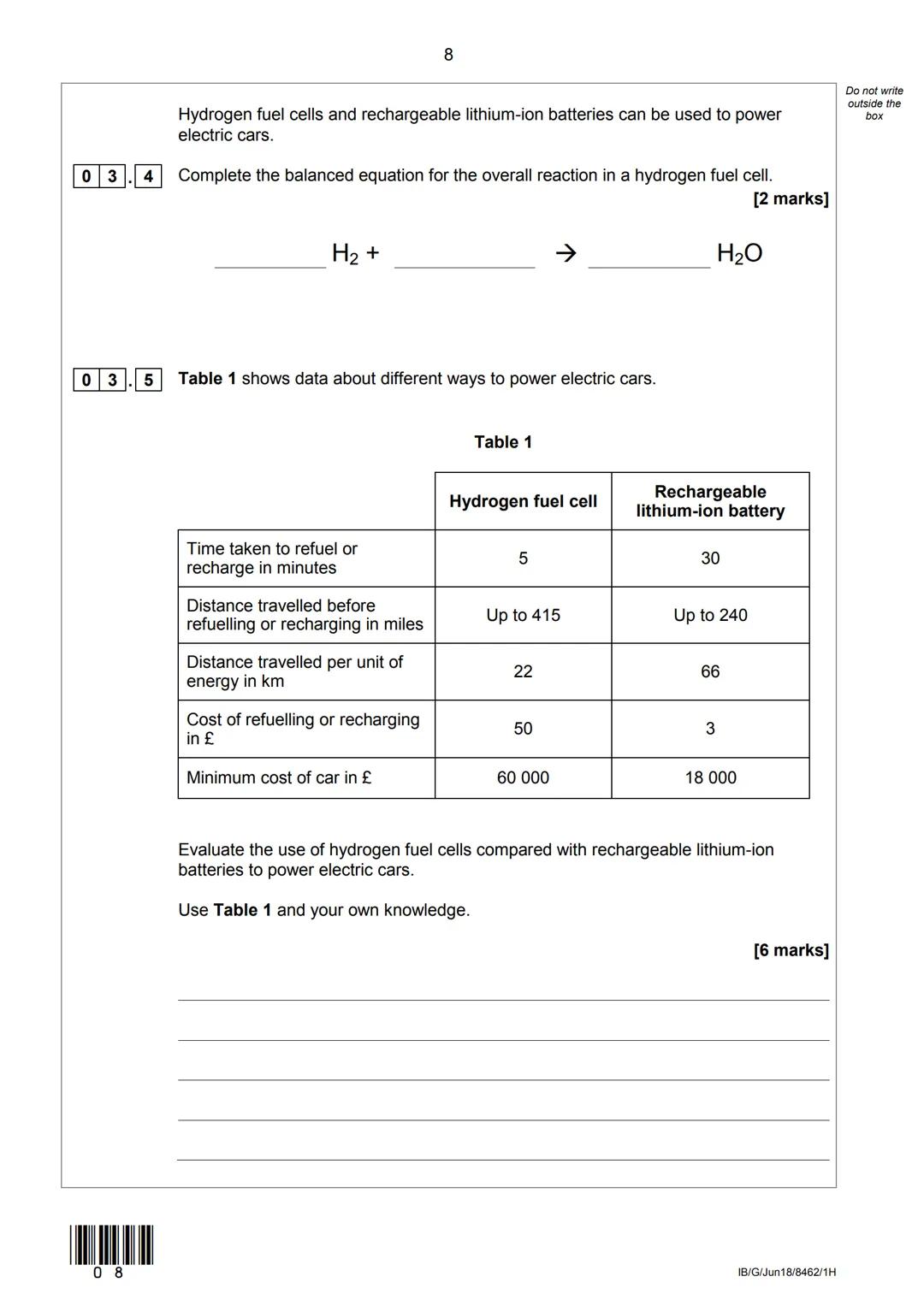AQA
Please write clearly in block capitals.
Centre number
Surname
Forename(s)
Candidate signature
GCSE
CHEMISTRY
Candidate number
H
Higher T