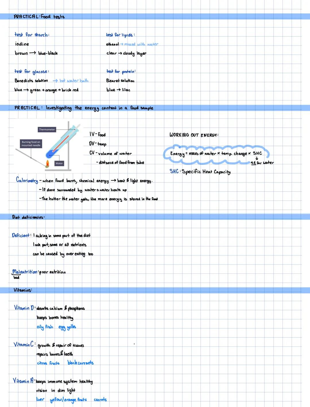 # SECTION 2:

DIET AND NUTRITION:

Food

Diet: what you eat

Food is needed for: Energy (Joules [J])

Repair

Growth

Keeping warm

Movement