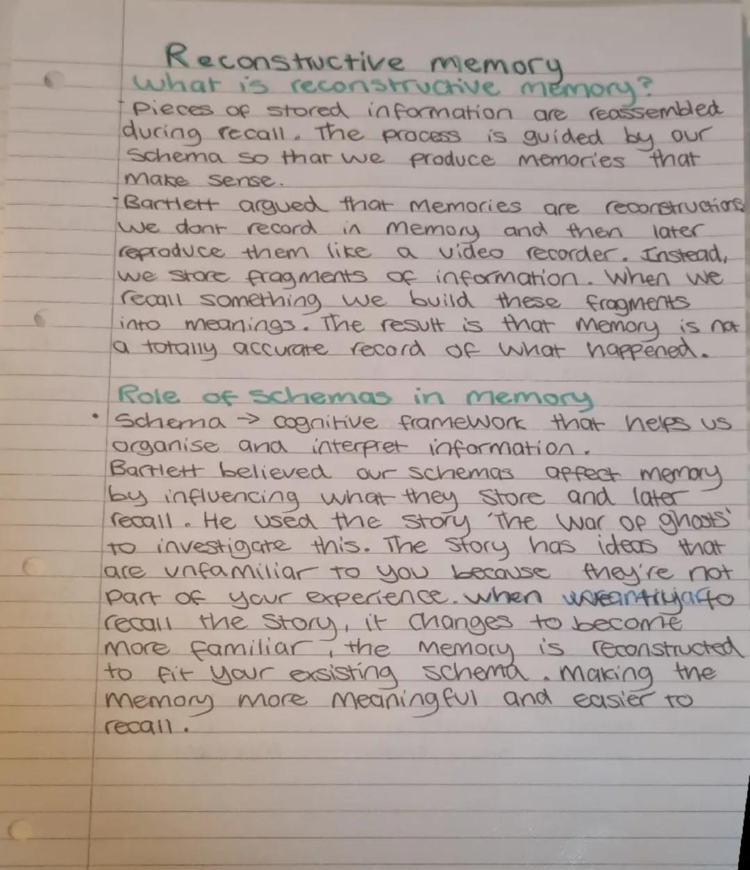 characteristics of Memory Stores.
length of time material can be
Duration
kept in a memory store.
Capacity Amount of material that can be
a 