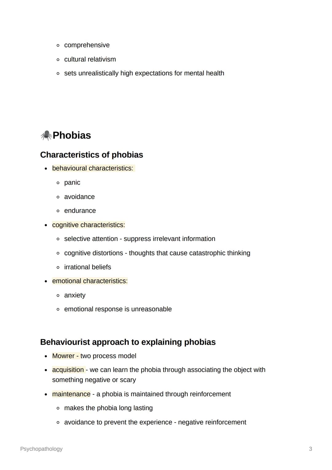 Psychopathology
Definitions of abnormality
• statistical infrequency - when an individual has less common characteristics,
those which are n