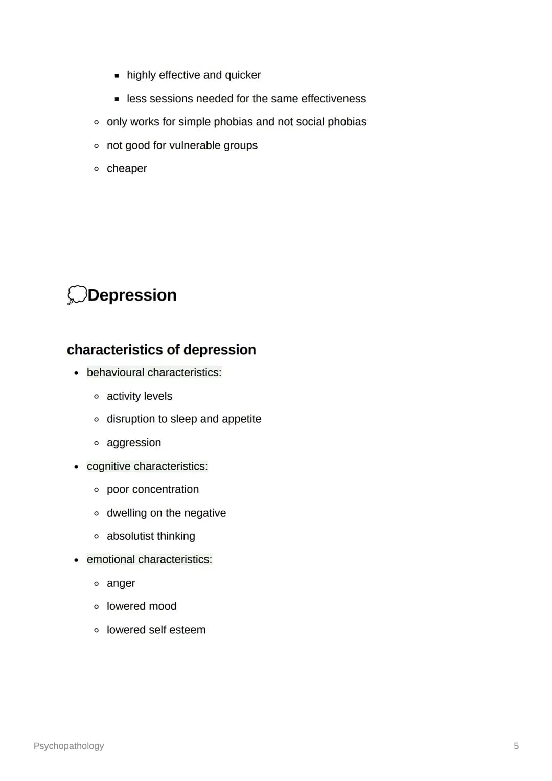 Psychopathology
Definitions of abnormality
• statistical infrequency - when an individual has less common characteristics,
those which are n