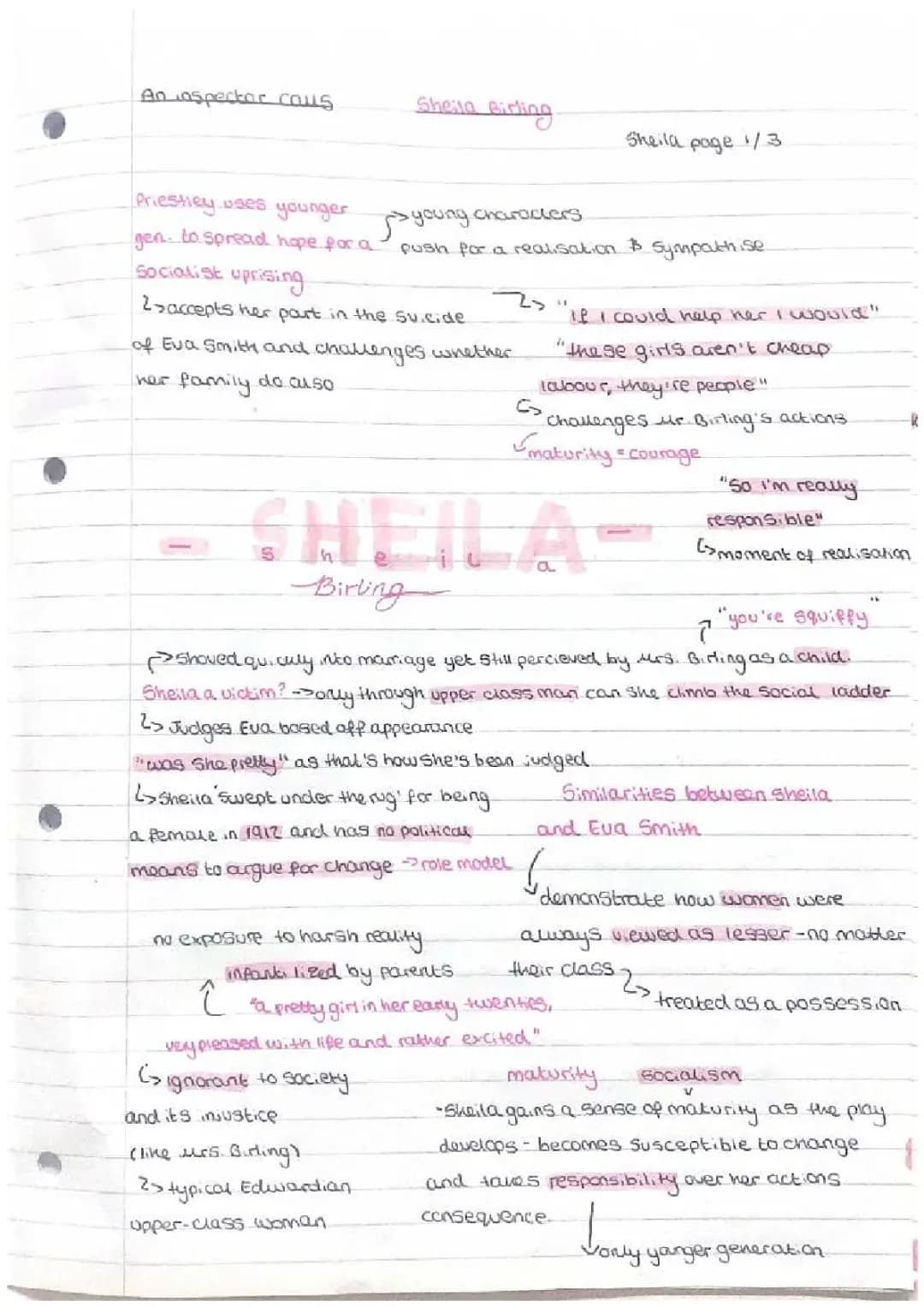 Exploring Sheila Birling and Her World in An Inspector Calls