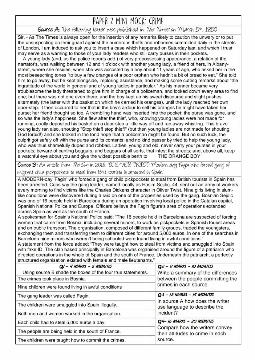 PAPER 2 MINI MOCK: GENDER
Source A: A transcript of Emma Watson's speech to the UN in 2014 beginning the HeForShe Campaign.
Men, I would lik