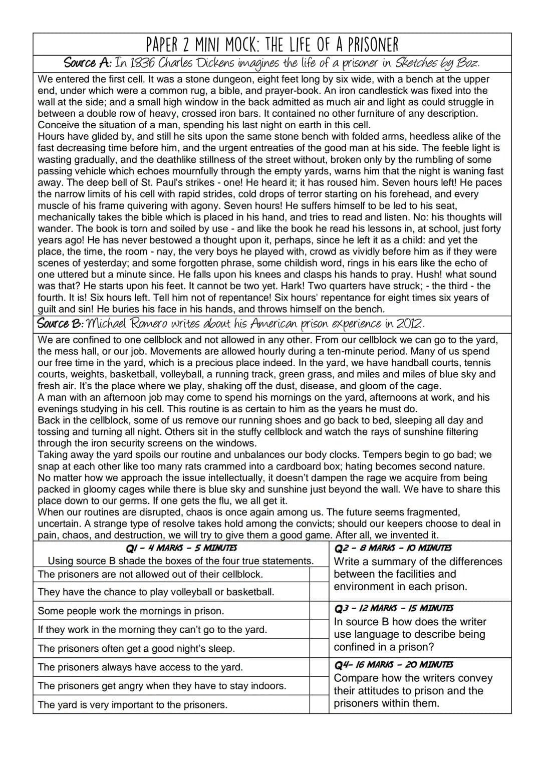 PAPER 2 MINI MOCK: GENDER
Source A: A transcript of Emma Watson's speech to the UN in 2014 beginning the HeForShe Campaign.
Men, I would lik