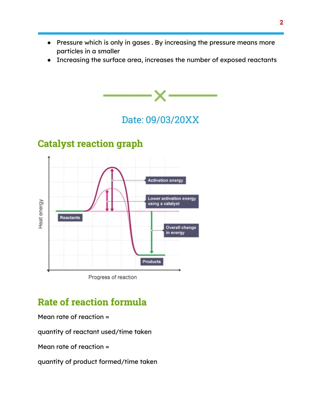 Rate and extent of
chemical change
Combined science- topic 6
Rate of reaction
How quickly reactants are turned into products
Collision theor
