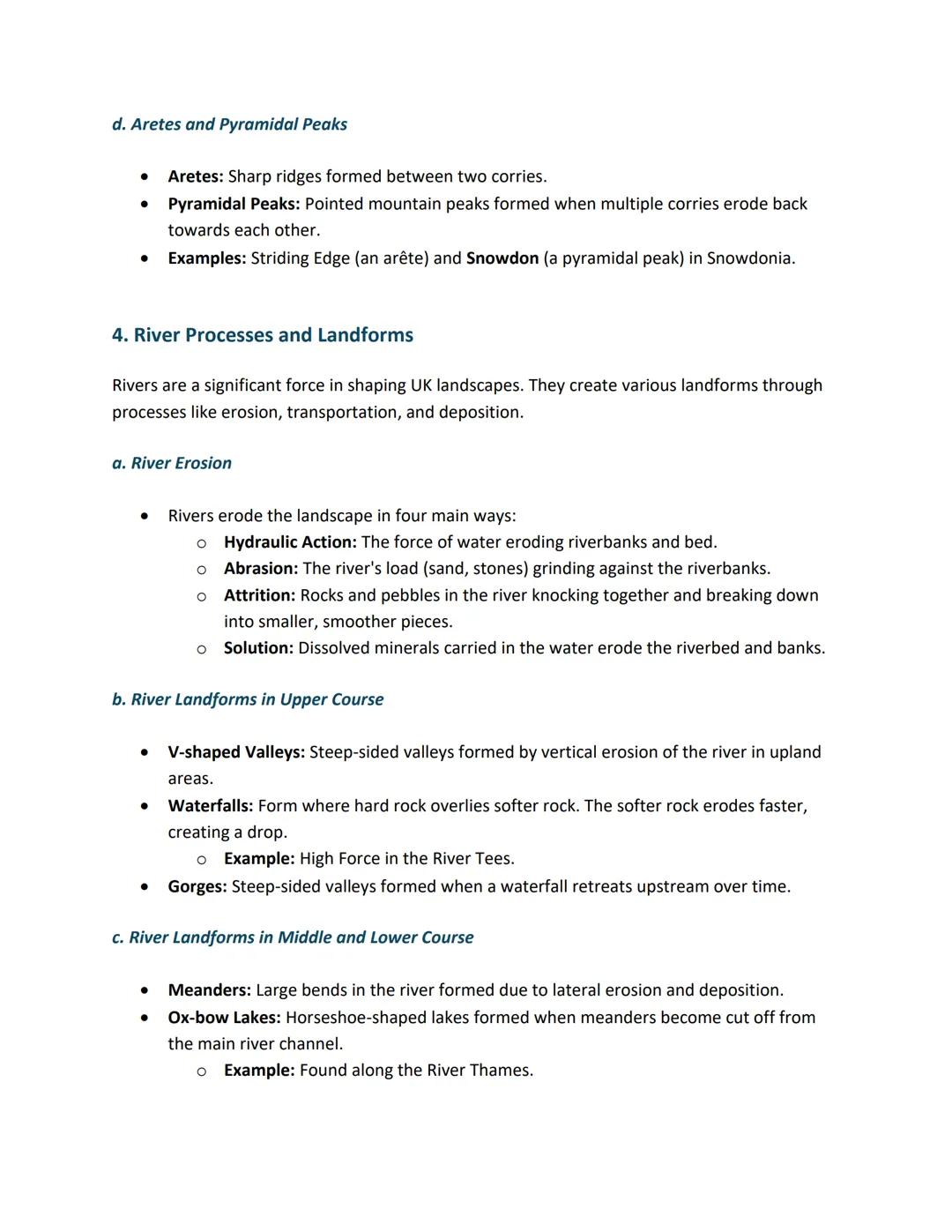 # UK Landscapes - GCSE Geography

The UK has a diverse range of physical landscapes, shaped by various geological, climatic, and
human proce