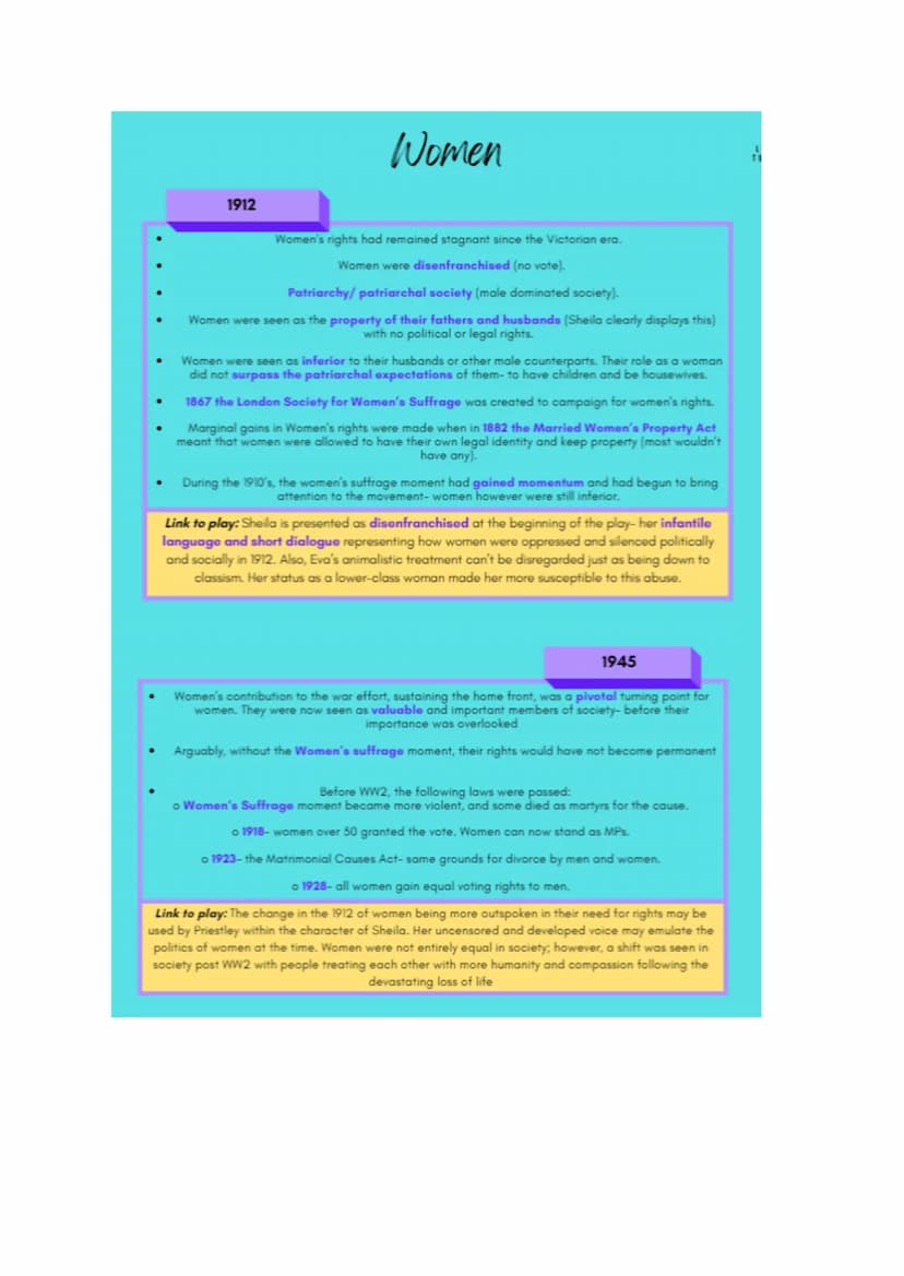 AN INSPECTOR CALLS
CONTEXT:
AIC Context
Class system
1912
* There was a rigid class system within 1912, providing little social mobility (un