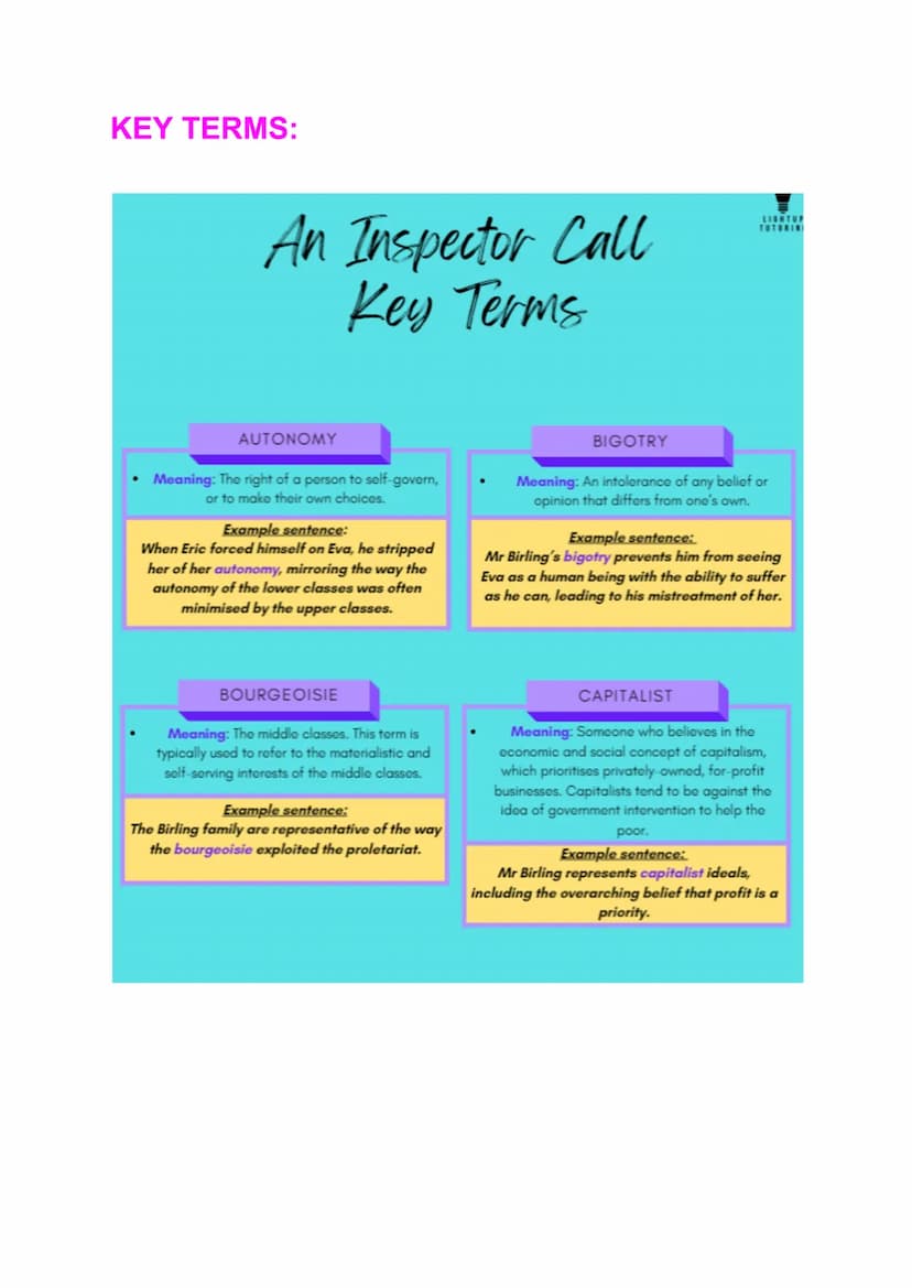 AN INSPECTOR CALLS
CONTEXT:
AIC Context
Class system
1912
* There was a rigid class system within 1912, providing little social mobility (un