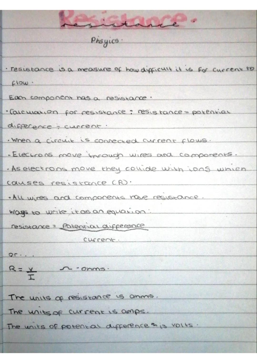 Understanding Resistance in Physics for KS3 - Simple Guide