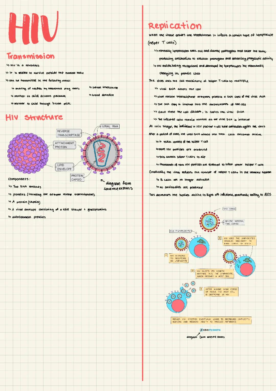 AQA A-Level Biology HIV Exam Revisions PDF Free