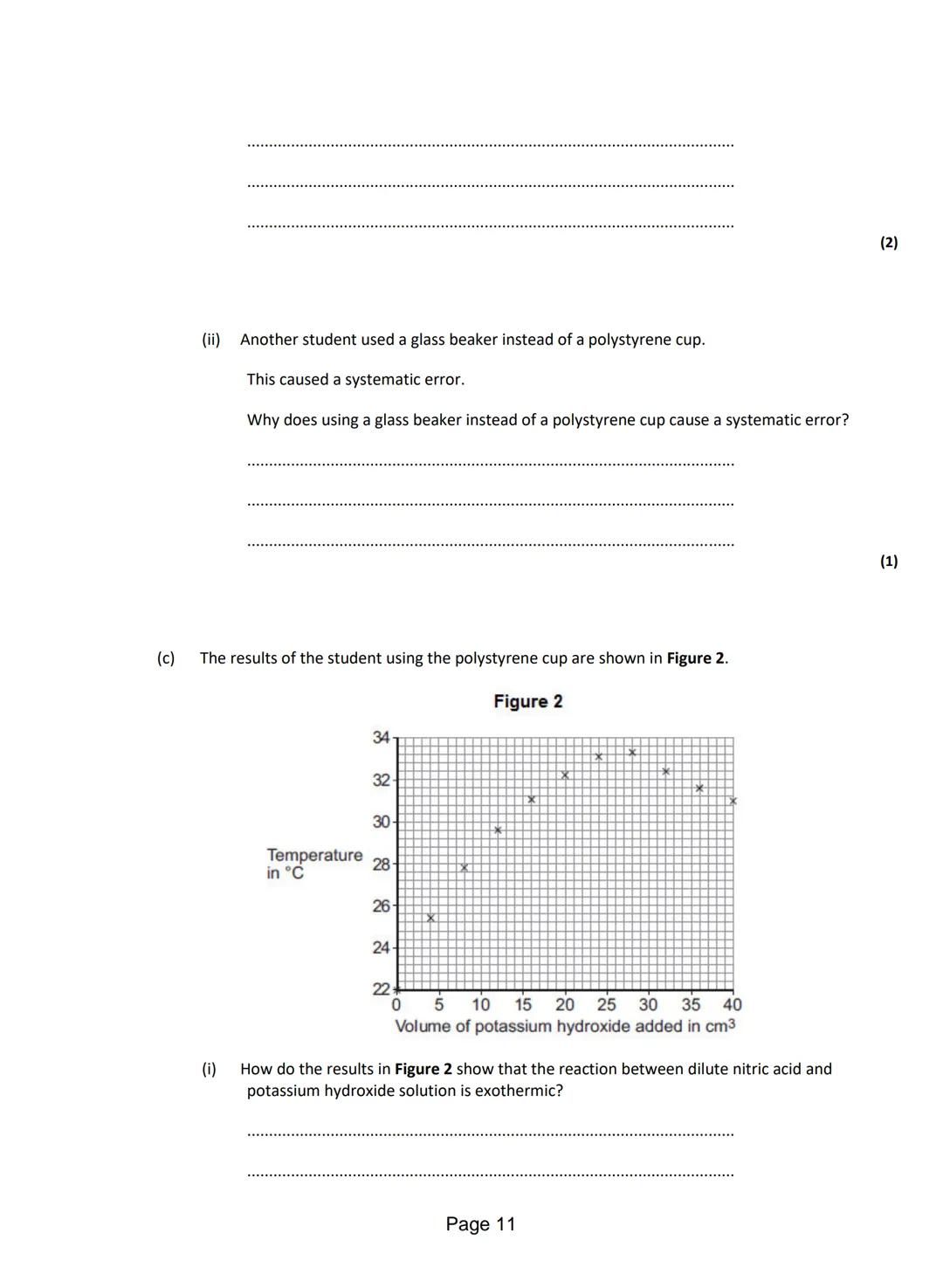 
<p>Q1. A student investigated the temperature change when zinc reacts with copper sulfate solution. The student used a different concentrat