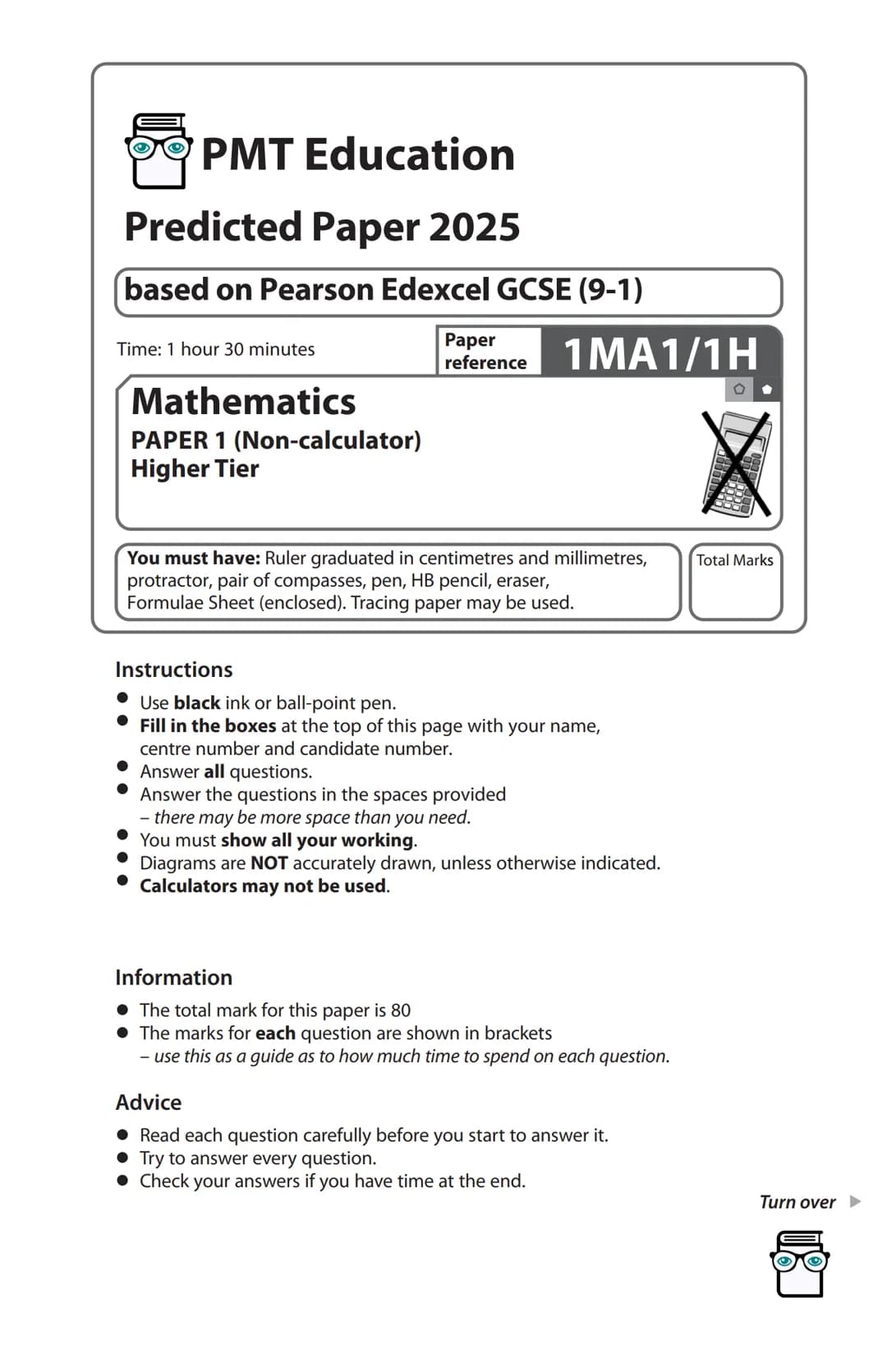 GCSE Maths Paper 1 (predicted)