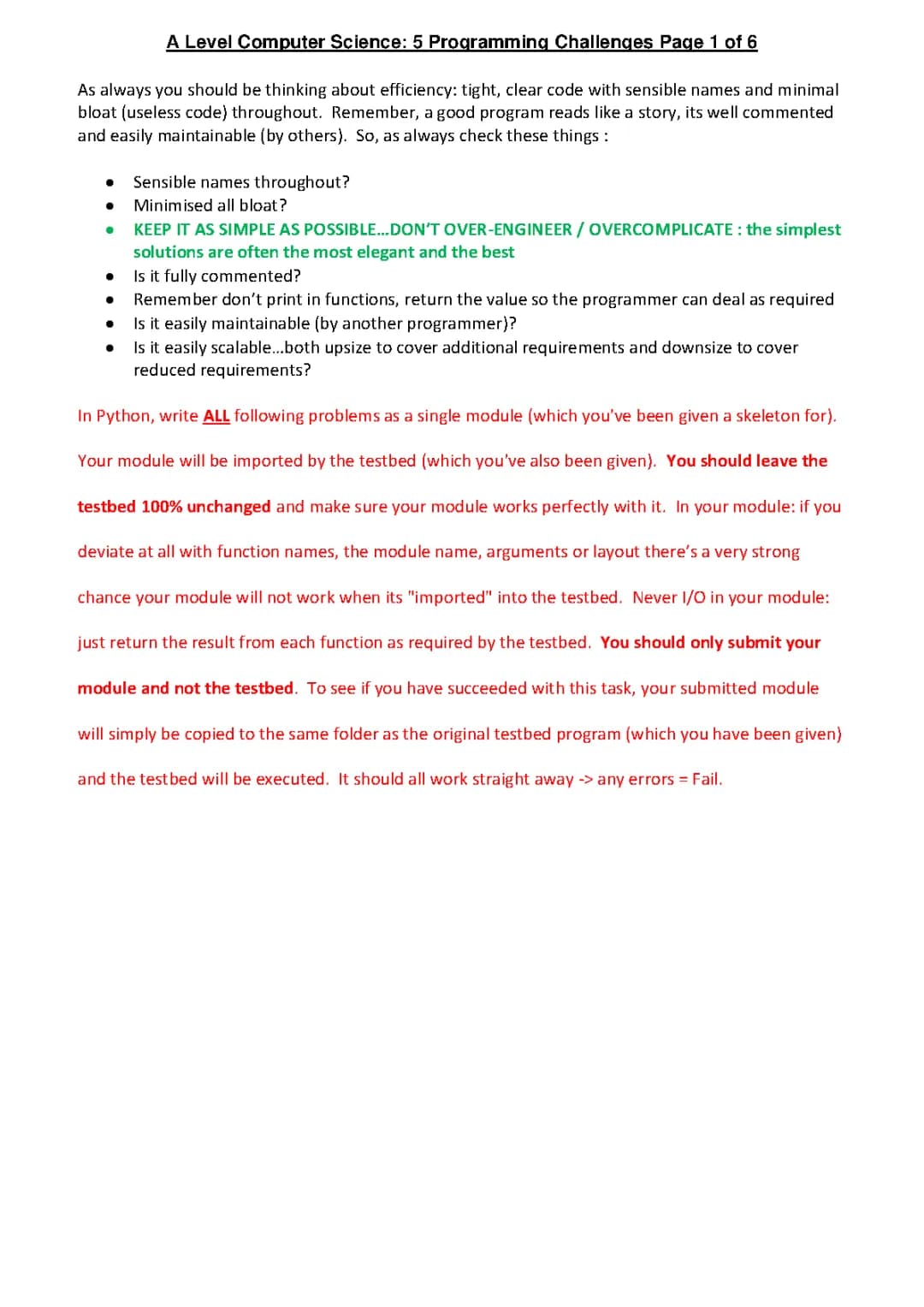 5 A Level Python Coding Challenges