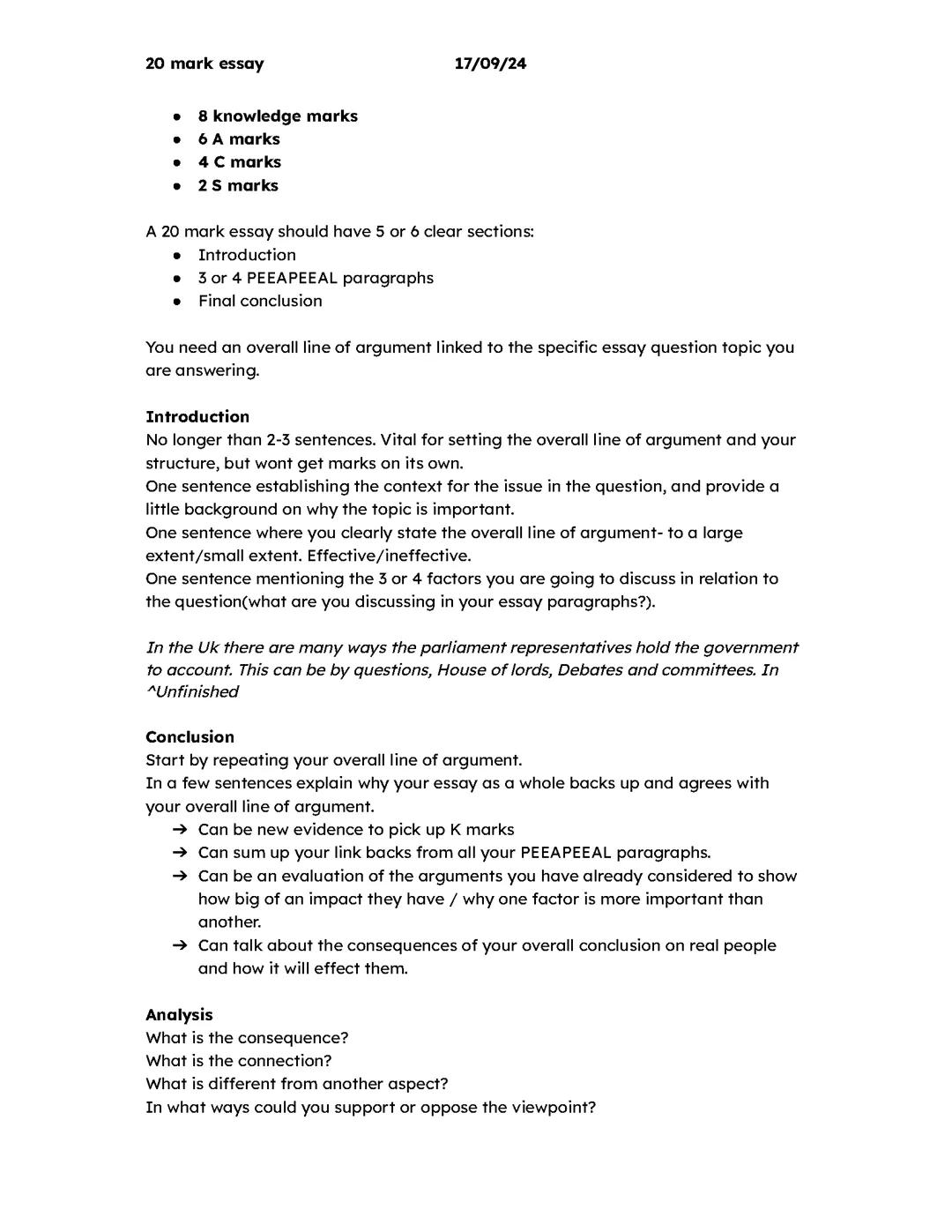 How to write a higher modern studies 20 mark essay 