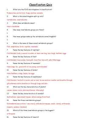 Know biology classification questions and answers thumbnail