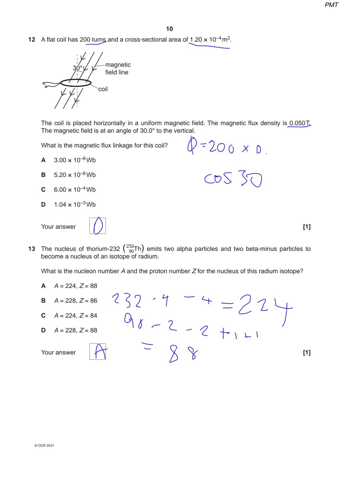 8334 36 45
OCR
Oxford Cambridge and RSA
Thursday 14 October 2021 - Morning
A Level Physics A
H556/02 Exploring physics
Time allowed: 2 hours