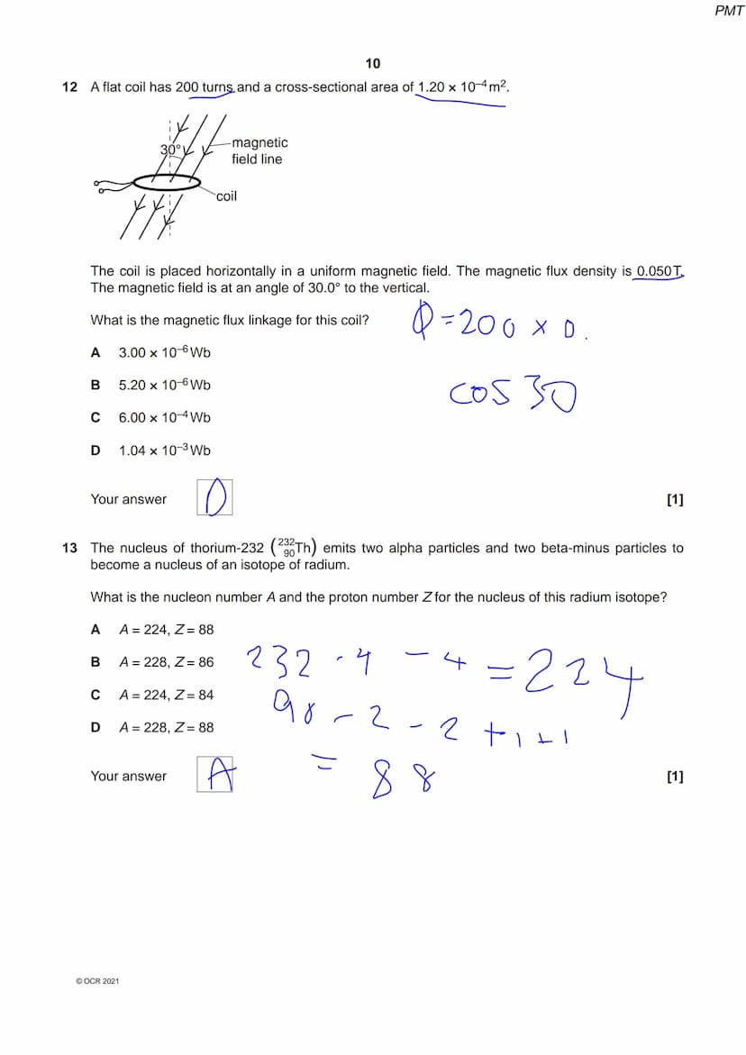 8334 36 45
OCR
Oxford Cambridge and RSA
Thursday 14 October 2021 - Morning
A Level Physics A
H556/02 Exploring physics
Time allowed: 2 hours