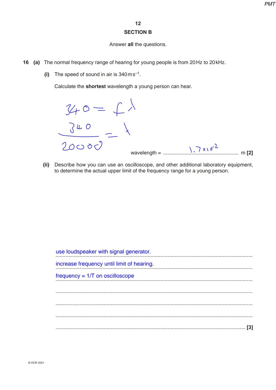 8334 36 45
OCR
Oxford Cambridge and RSA
Thursday 14 October 2021 - Morning
A Level Physics A
H556/02 Exploring physics
Time allowed: 2 hours