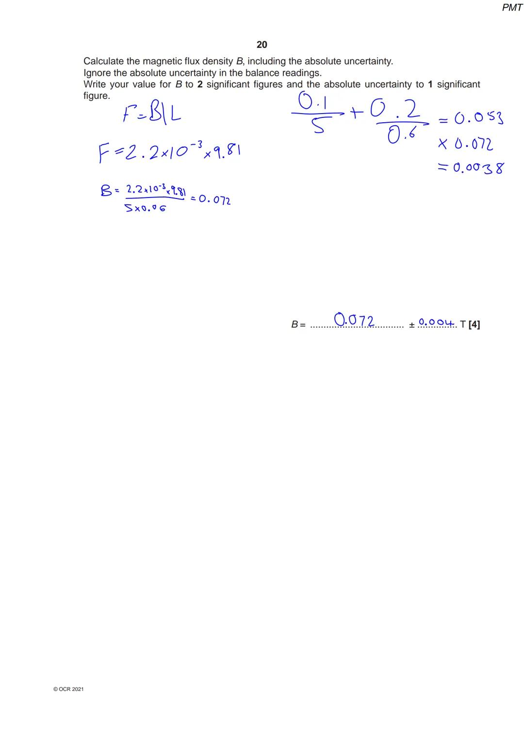 8334 36 45
OCR
Oxford Cambridge and RSA
Thursday 14 October 2021 - Morning
A Level Physics A
H556/02 Exploring physics
Time allowed: 2 hours