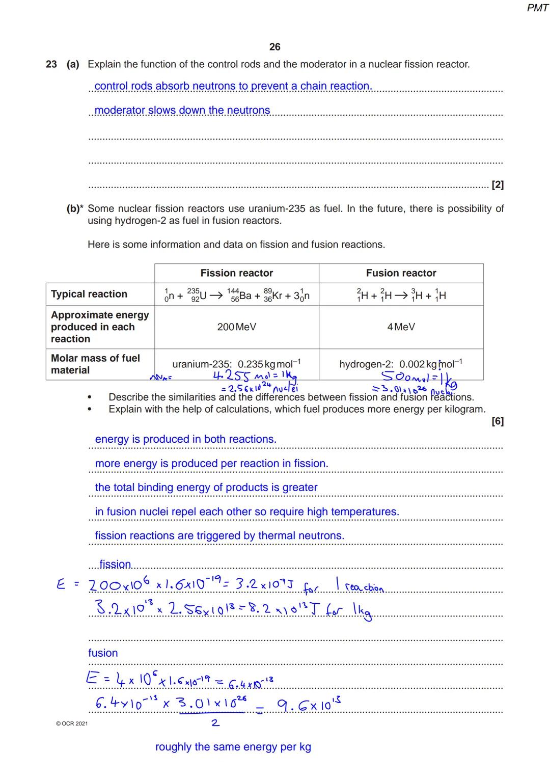 8334 36 45
OCR
Oxford Cambridge and RSA
Thursday 14 October 2021 - Morning
A Level Physics A
H556/02 Exploring physics
Time allowed: 2 hours