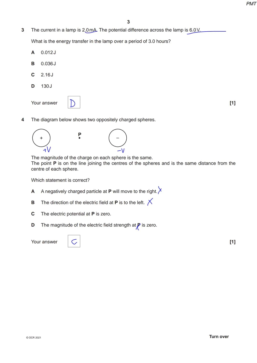 8334 36 45
OCR
Oxford Cambridge and RSA
Thursday 14 October 2021 - Morning
A Level Physics A
H556/02 Exploring physics
Time allowed: 2 hours