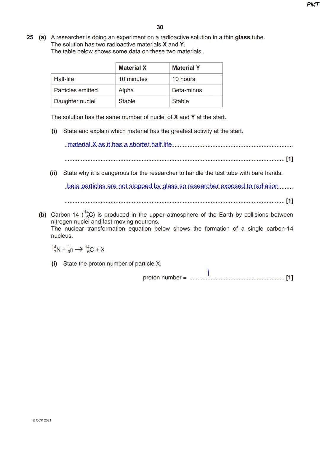 8334 36 45
OCR
Oxford Cambridge and RSA
Thursday 14 October 2021 - Morning
A Level Physics A
H556/02 Exploring physics
Time allowed: 2 hours