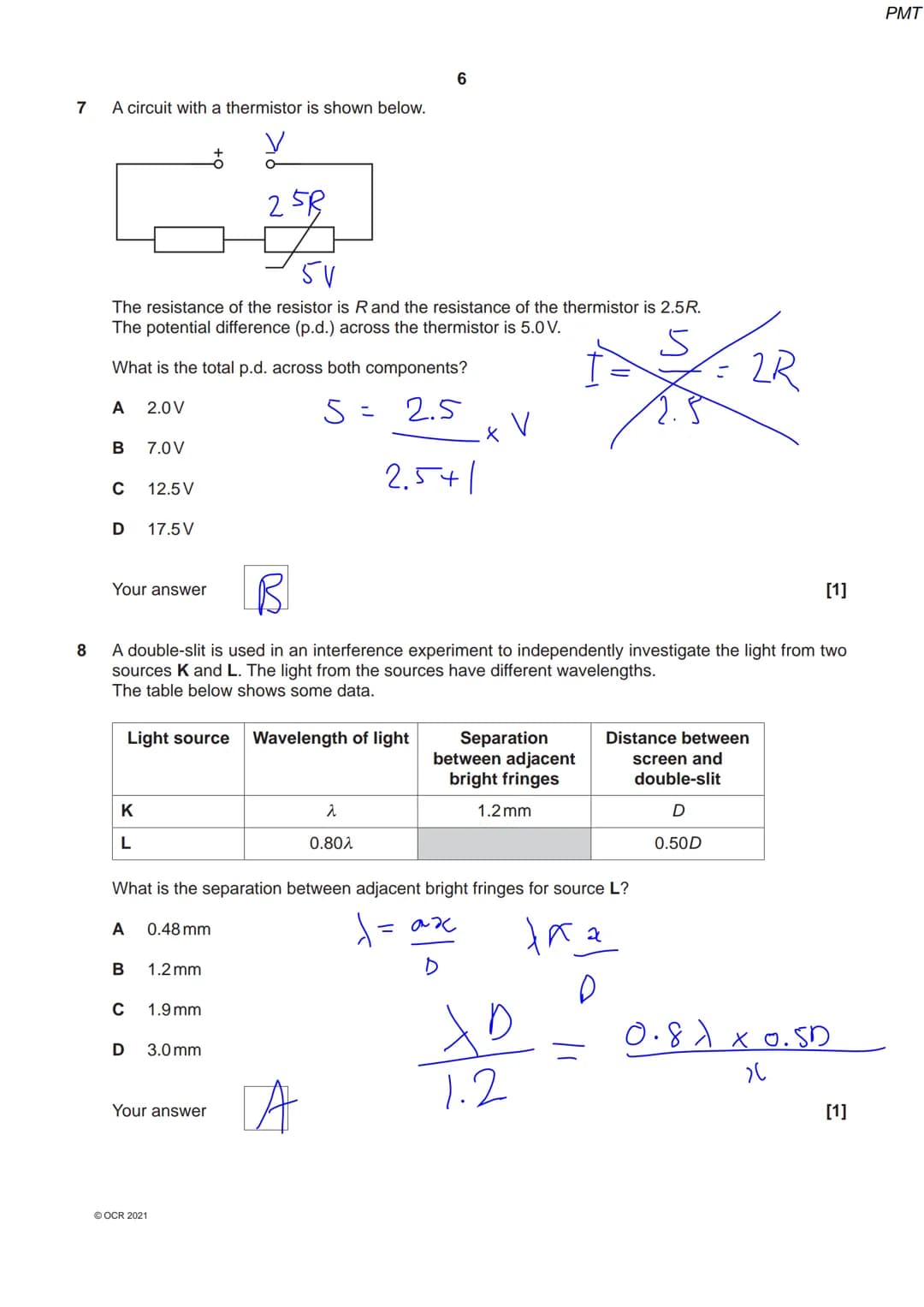 8334 36 45
OCR
Oxford Cambridge and RSA
Thursday 14 October 2021 - Morning
A Level Physics A
H556/02 Exploring physics
Time allowed: 2 hours