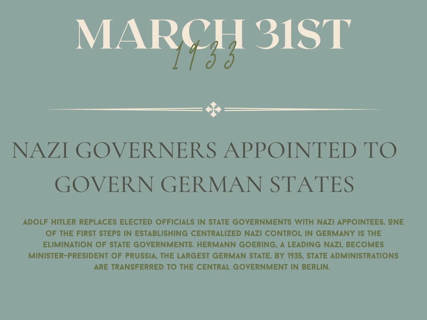HITLER'S
rise to power
GAINING CHANCELLORSHIP
HITLER DEMANDED TO BE APPOINTED AS CHANCELLOR. GERMAN PRESIDENT PAUL VON HINDENBURG INITIALLY
