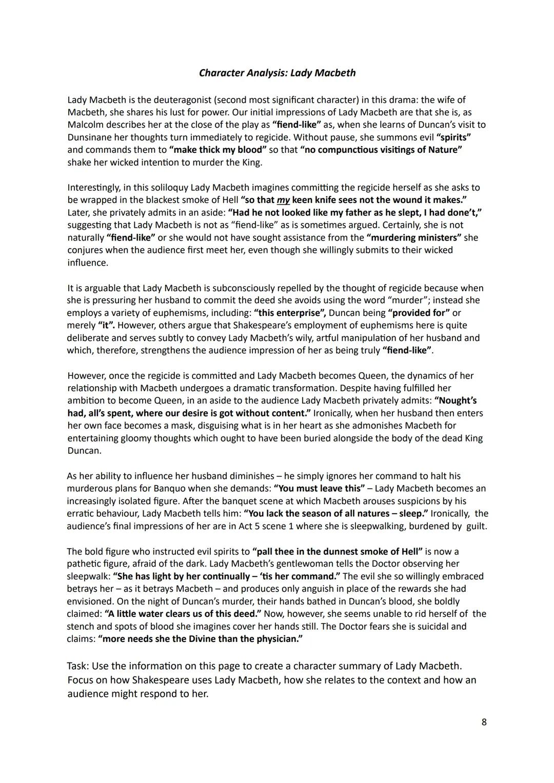 AQA English Literature Paper 1
Macbeth
Revision booklet
1 REMINDER
In the exam, you will be presented with a short extract from the play.
Th