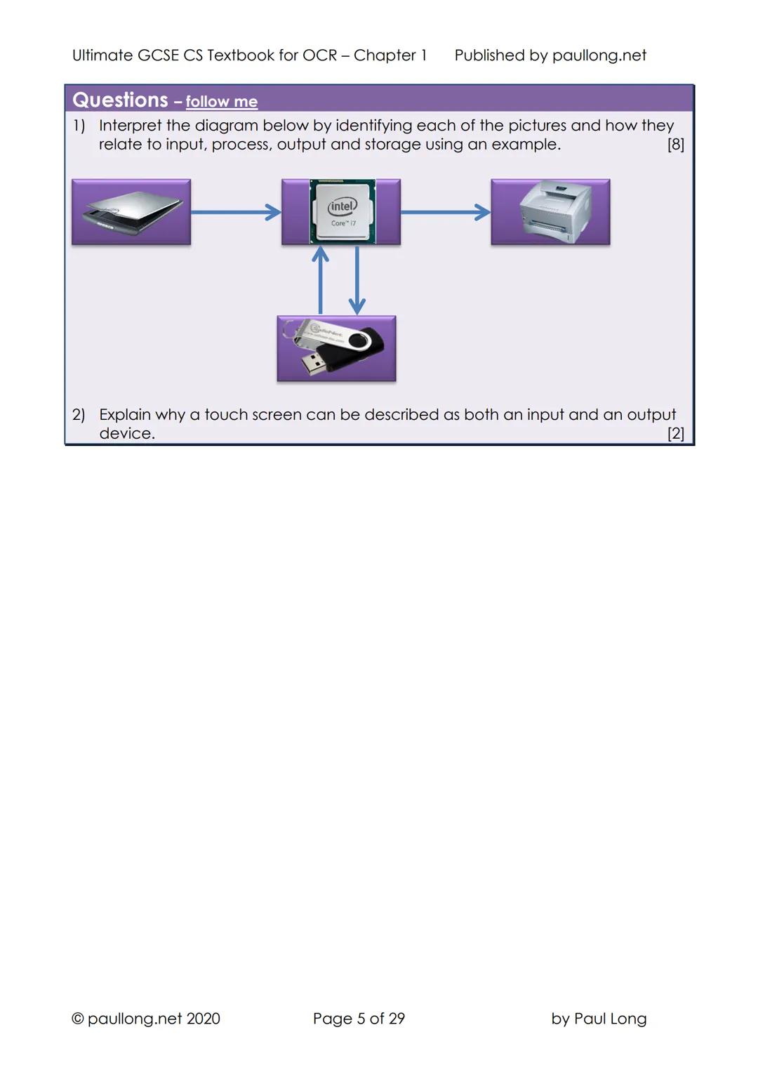 --- OCR Start ---
Ultimate GCSE CS Textbook for OCR - Chapter 1 Published by paullong.net
1 - Computer Hardware
Contents
Contents.
1
Hardwar