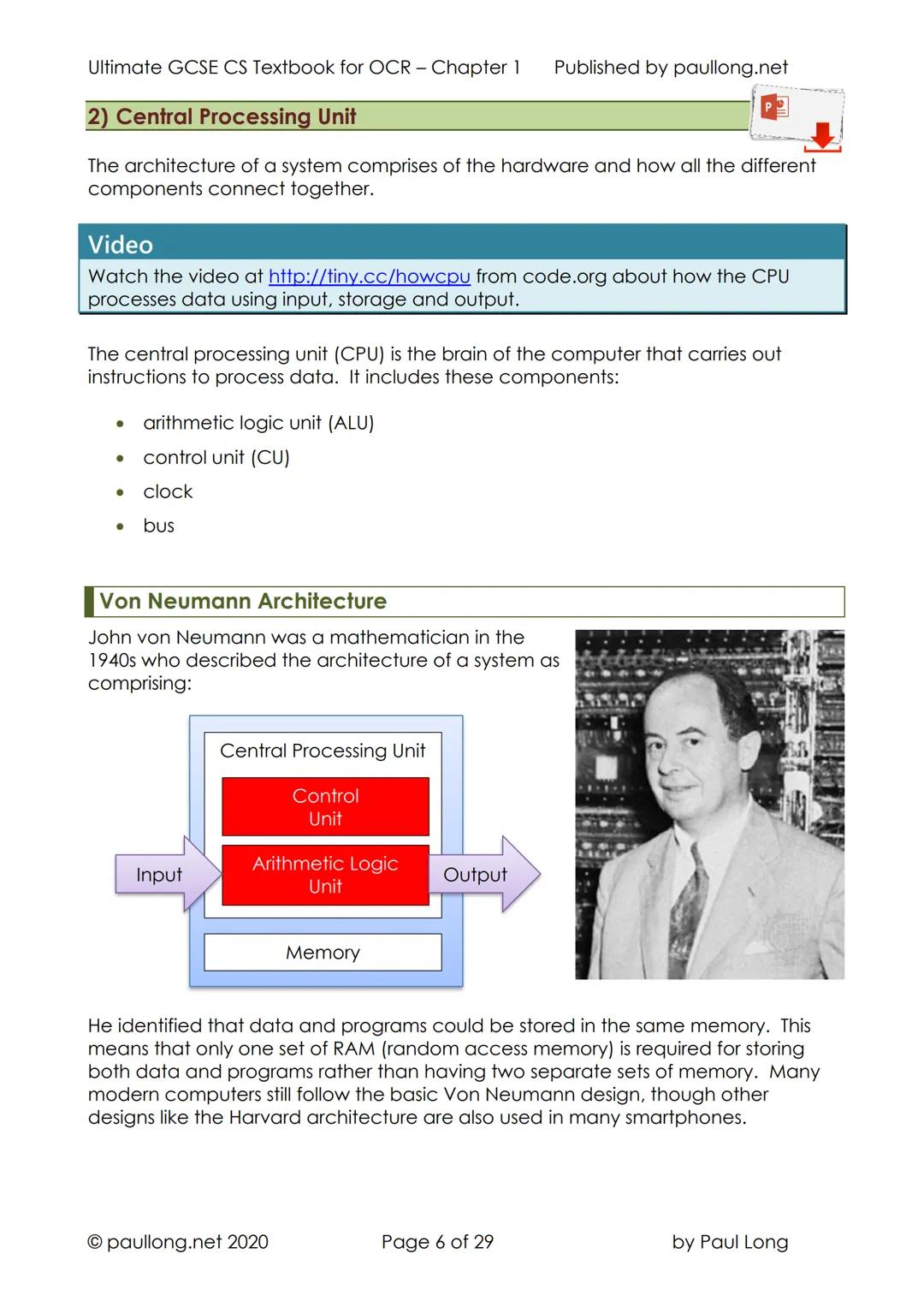 --- OCR Start ---
Ultimate GCSE CS Textbook for OCR - Chapter 1 Published by paullong.net
1 - Computer Hardware
Contents
Contents.
1
Hardwar