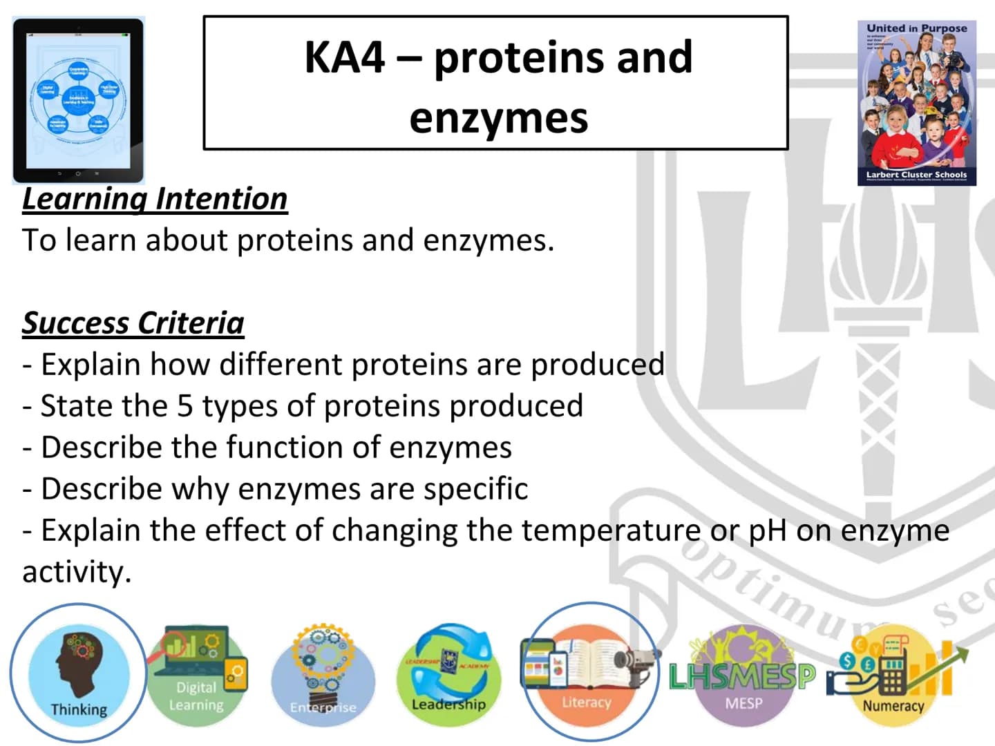 N5 Unit 1 KA4
Proteins and Enzymes N5 biology course
1. Cell Biology
2. Multicellular Organisms
3. Life on Earth Unit 1 Cell Biology
1. Cell