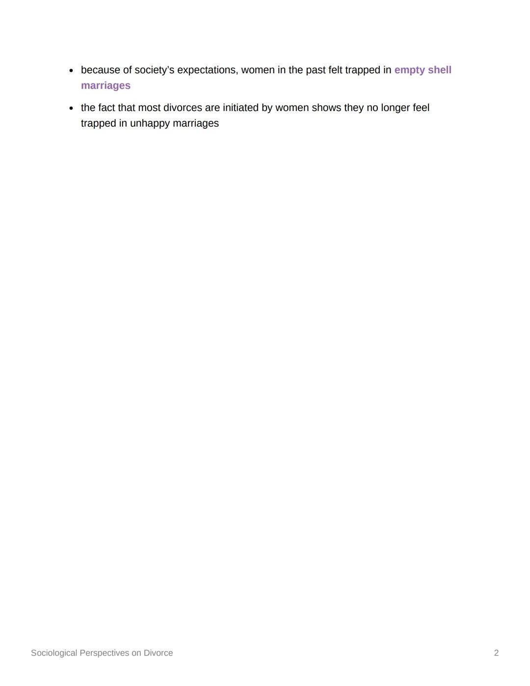Sociological Perspectives on
Divorce
FUNCTIONALISTS:
• Functionalists don't like divorce as it leads to the break downs of families and
ther