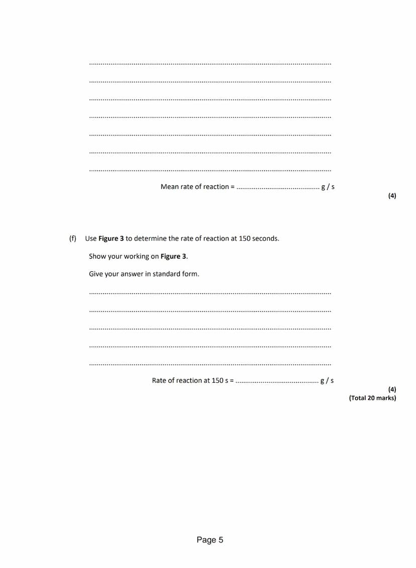 Q1.Lithium carbonate reacts with dilute hydrochloric acid.
A group of students investigated the volume of gas produced.
This is the method u