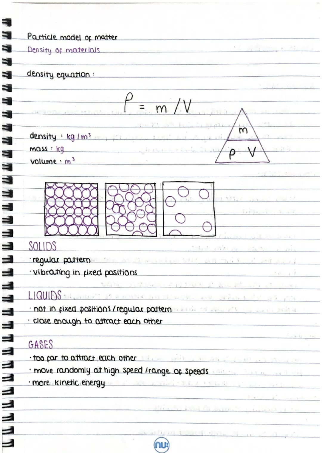 EL Particle model of matter
Density of materials
density equation:
:
density kg/m³
mass kg
volume: m³
Р=
תתתת
m/V
Ө
SOLIDS
· regular pattern