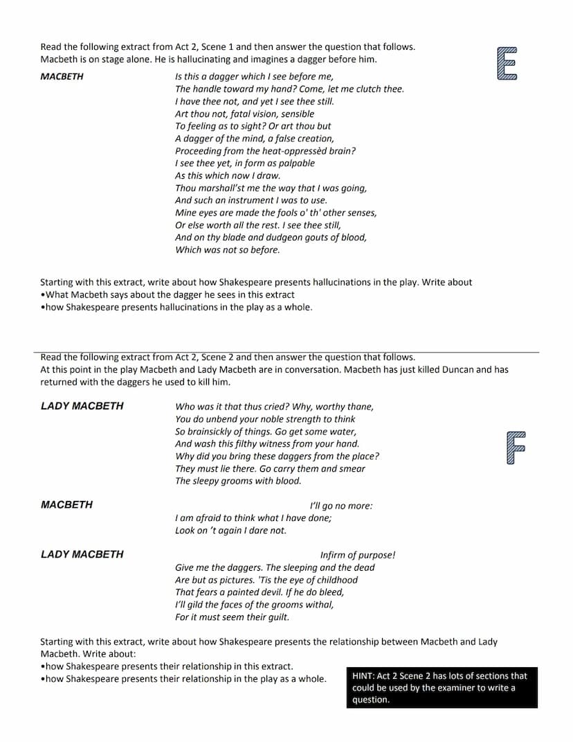 GCSE English Literature
Paper 1: Macbeth
Contents
How to revise
The exam question
Mark scheme
How to answer the question
Example answers
● S