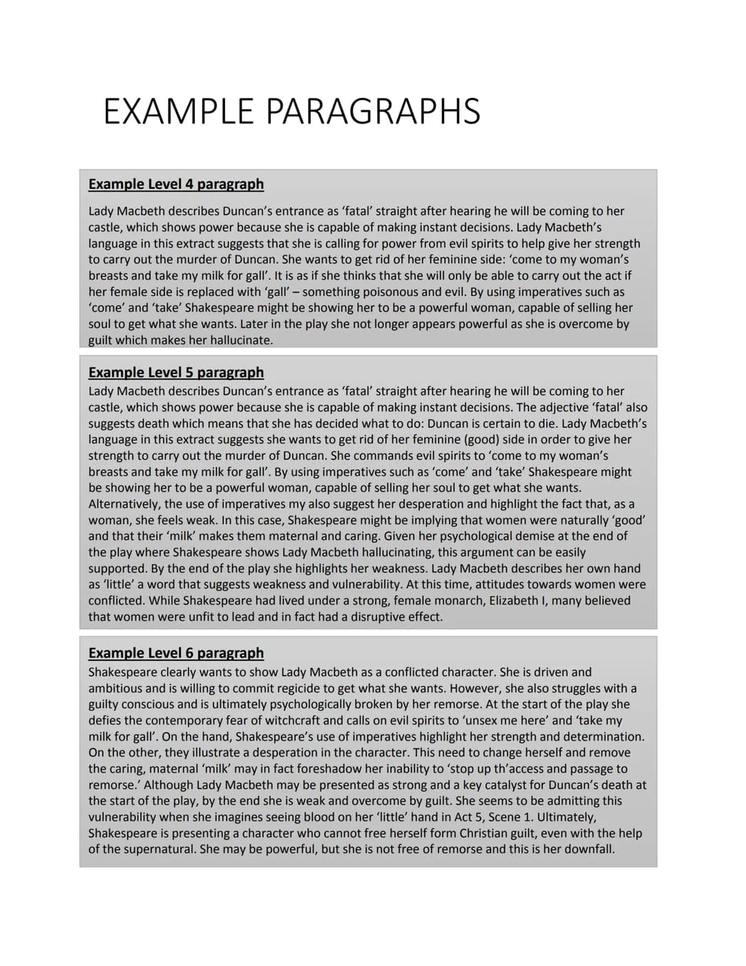 GCSE English Literature
Paper 1: Macbeth
Contents
How to revise
The exam question
Mark scheme
How to answer the question
Example answers
● S