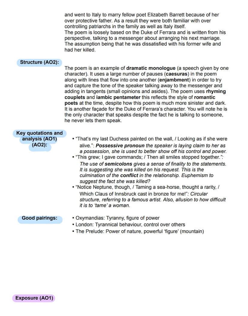 
<h2 id="assessmentobjectives">Assessment Objectives</h2>
<p>AO1: Read, understand and respond to texts. Students should be able to:</p>
<ul
