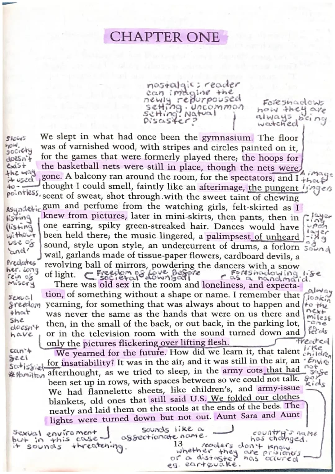 The Handmaid’s Tale Chapter 1 annotations 