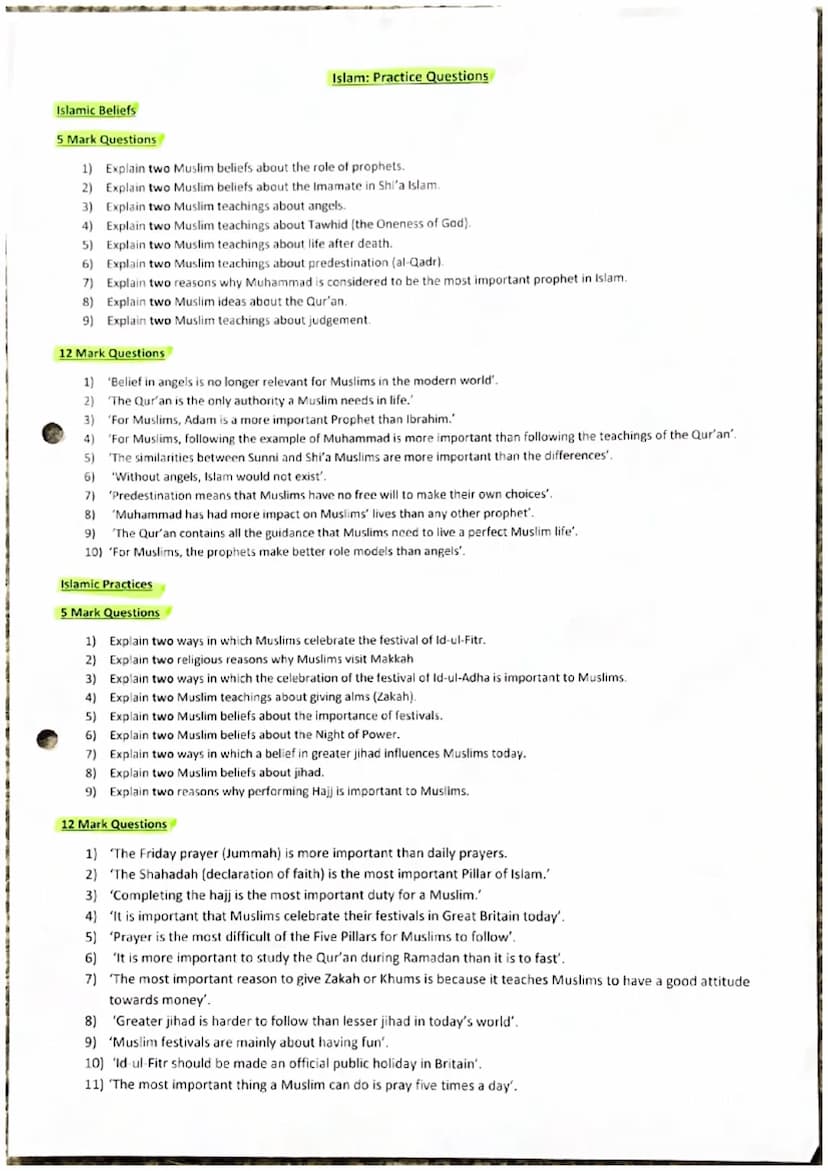 Paper 1-Islamic Quotes
"He is Allah, the One, Allah is Eternal and Absolute.
None is born of Him, He is unborn. There is none
like unto Him.