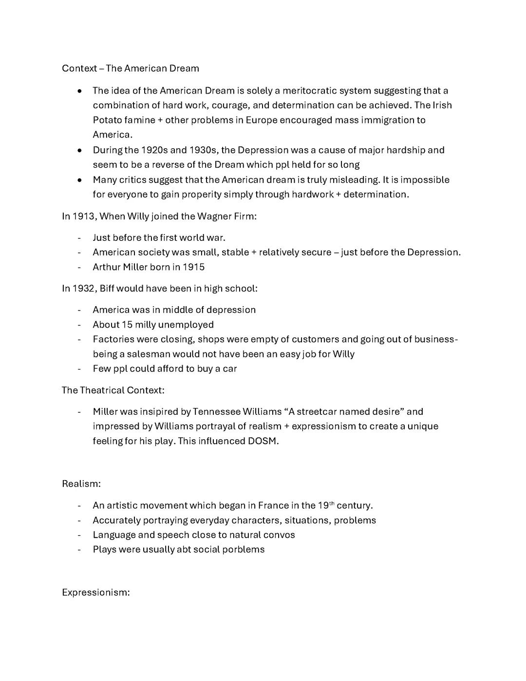 Death Of a Salesman - context