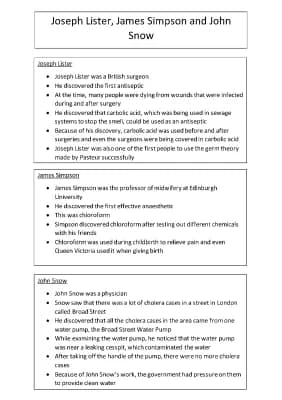 Know John Snow, Joseph Lister and James Simpson thumbnail