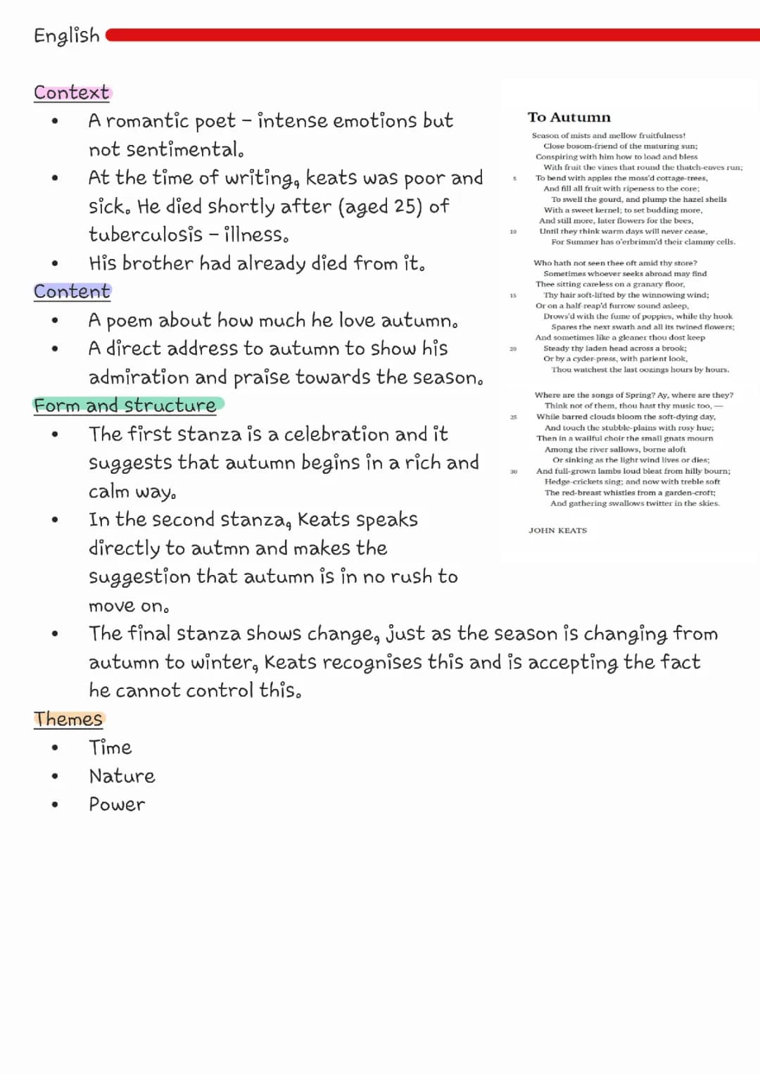 To Autumn Poem PDF: Easy Explanation and Summary