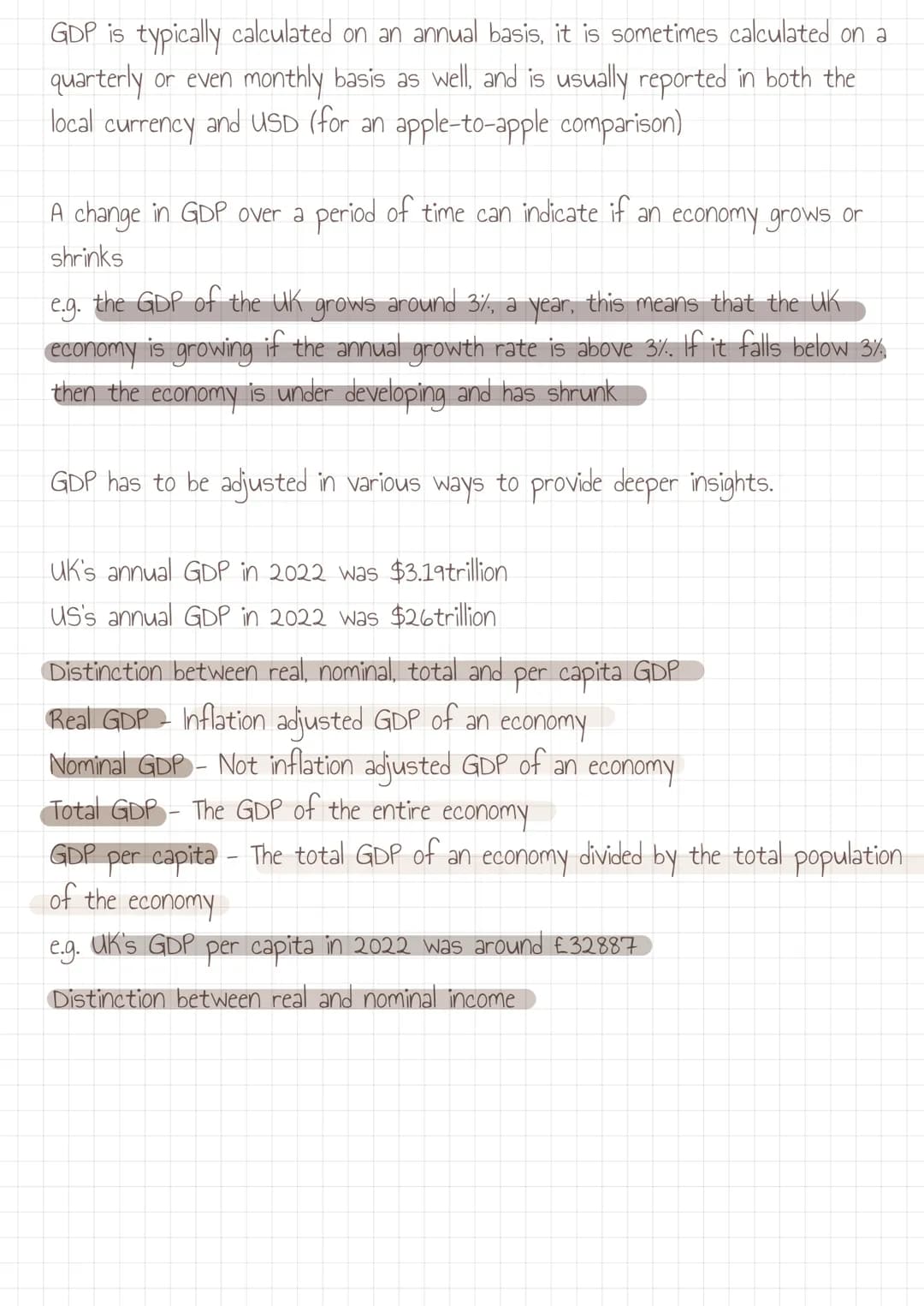 THEME 2: ECONOMIC GROWTH Economic Growth
GDP (Gross Domestic Product)
GDP (abbreviation for Gross Domestic Product) is the total monetary or