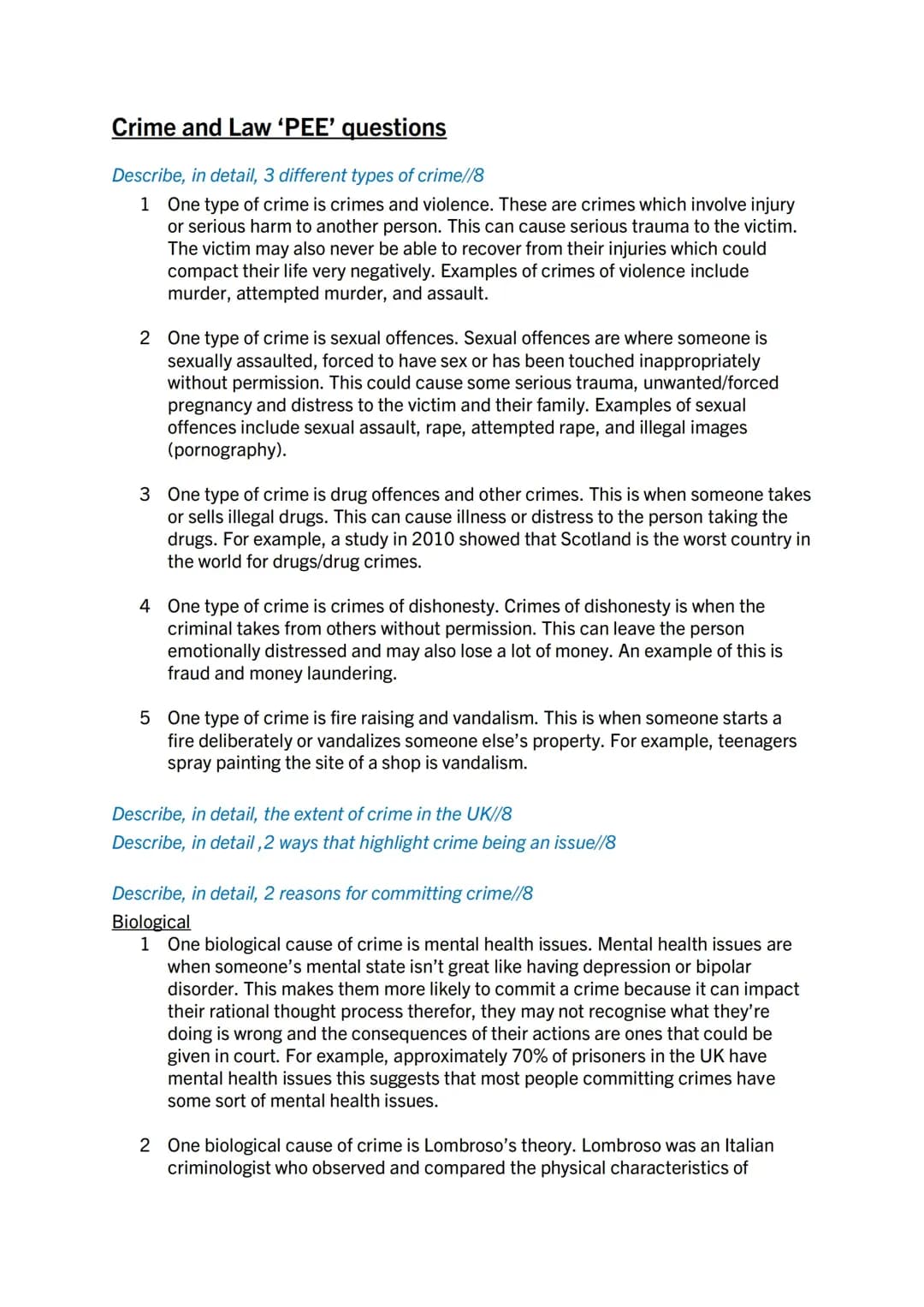 Understanding Crime: Examples and Causes for National 5 Modern Studies