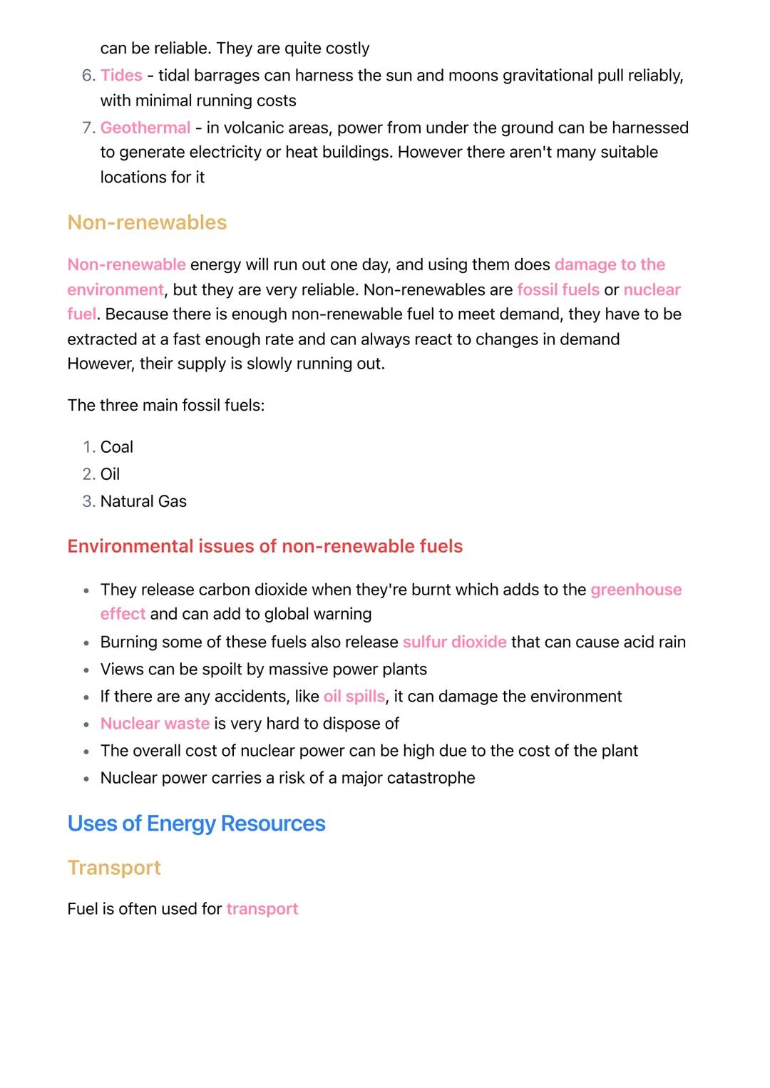 National and Global Energy Resources
Physics MOC
Energy Resources and Their Uses
Types of Energy Resources
There are many energy resources a