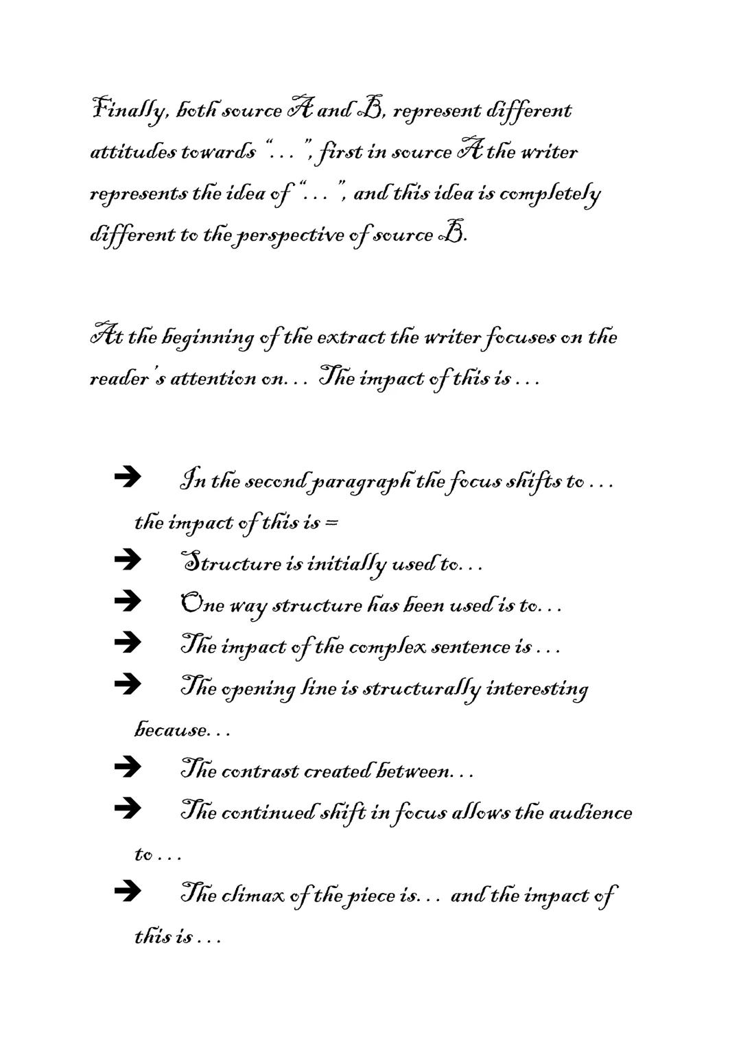 Language paper 1 revision:
The five senses: The five senses can be used creatively to set up your
scenes - this will easily give you 5 descr